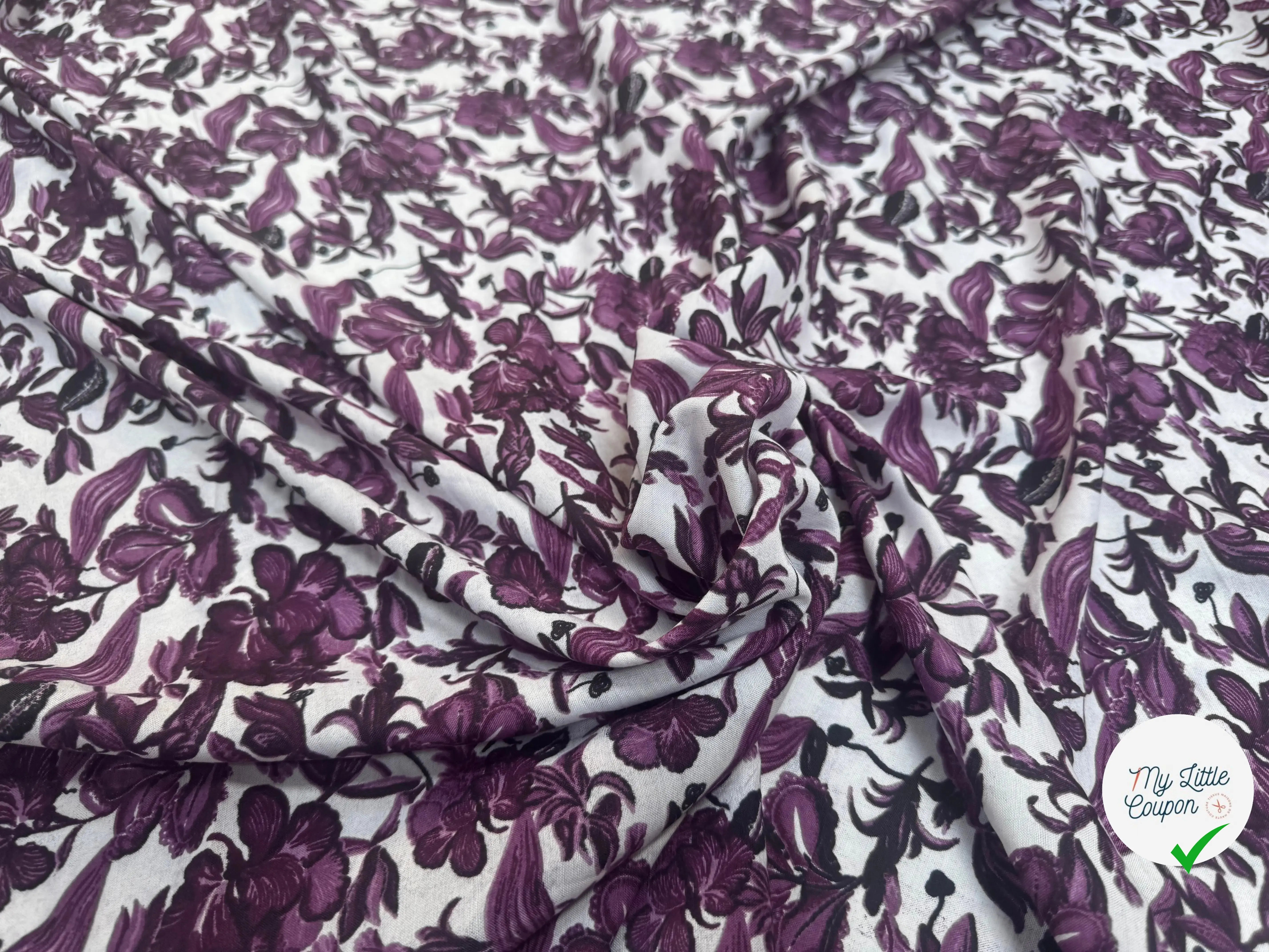 VISCOSE À MOTIFS MALLOW MAUVE - My Little Coupon