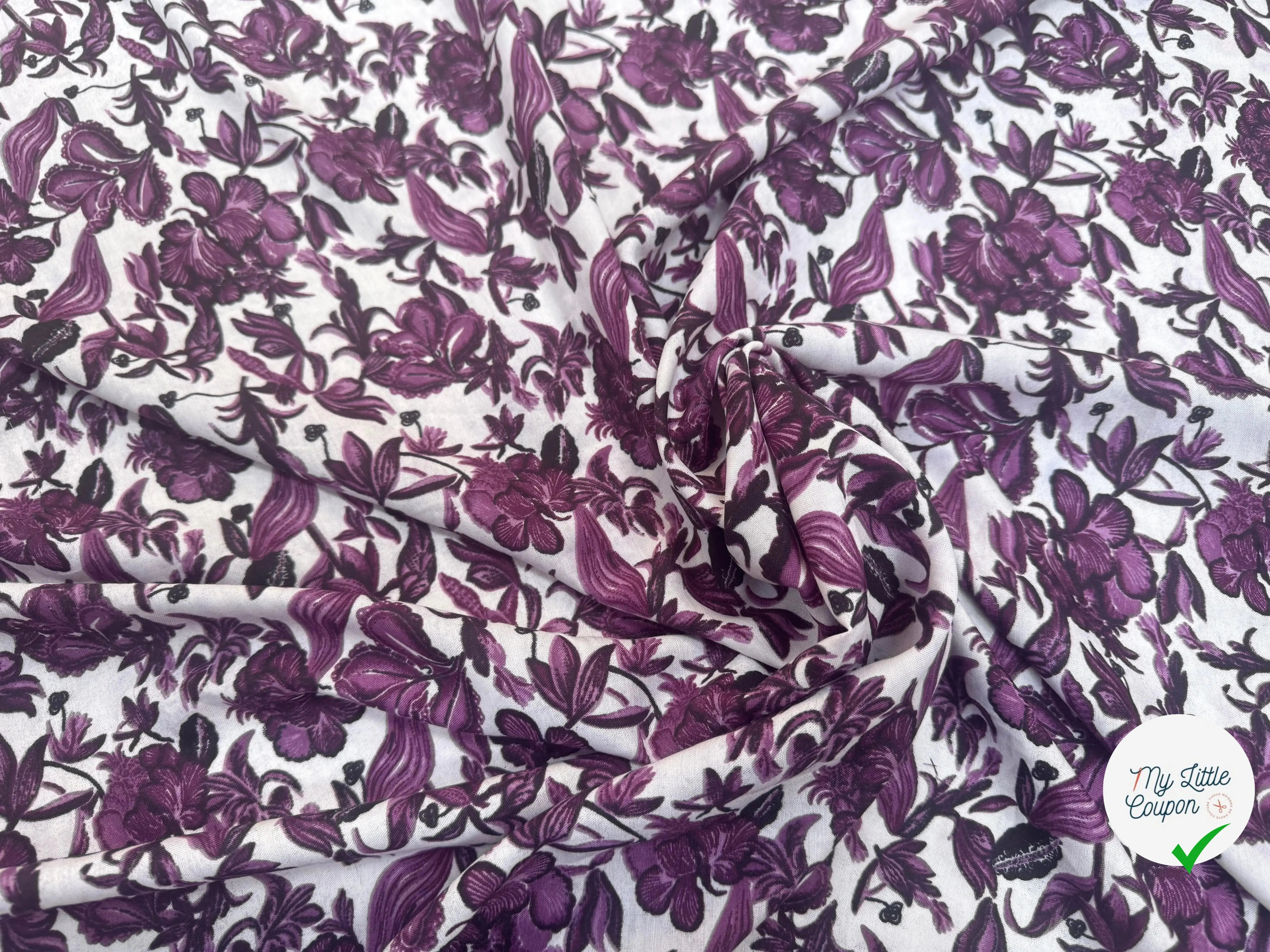VISCOSE À MOTIFS MALLOW MAUVE - My Little Coupon