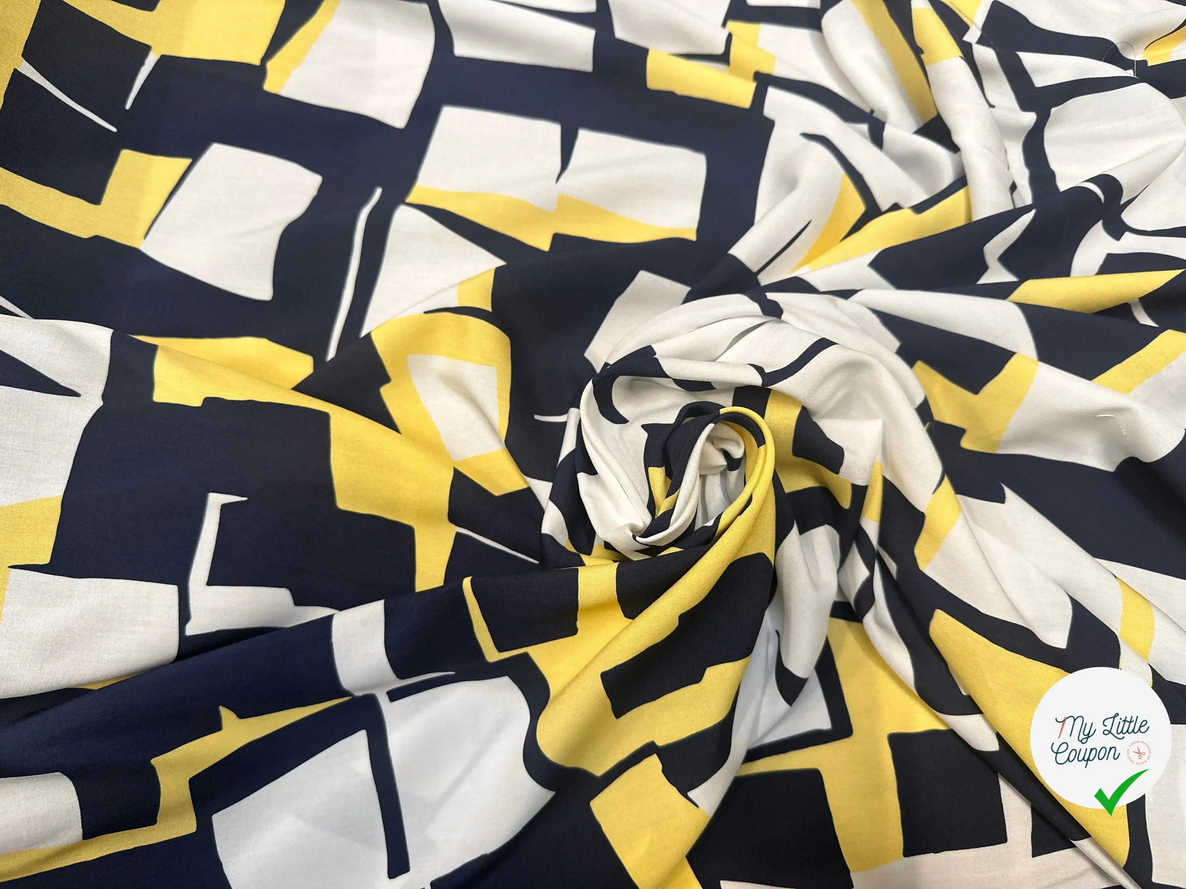 VISCOSE GÉOMETRIE IMPARFAITE DE BLEU & JAUNE - My Little Coupon