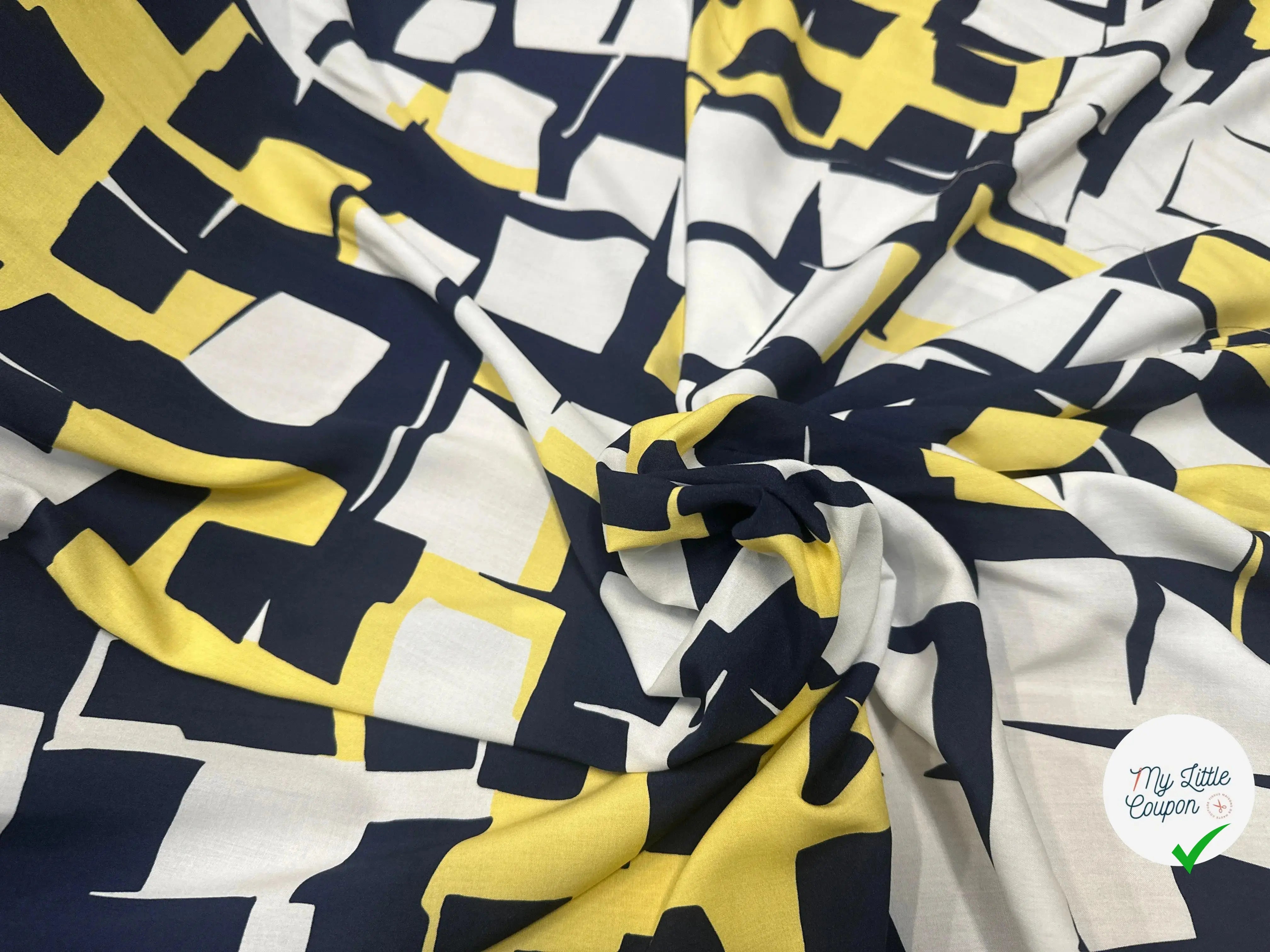 VISCOSE GÉOMETRIE IMPARFAITE DE BLEU & JAUNE - My Little Coupon