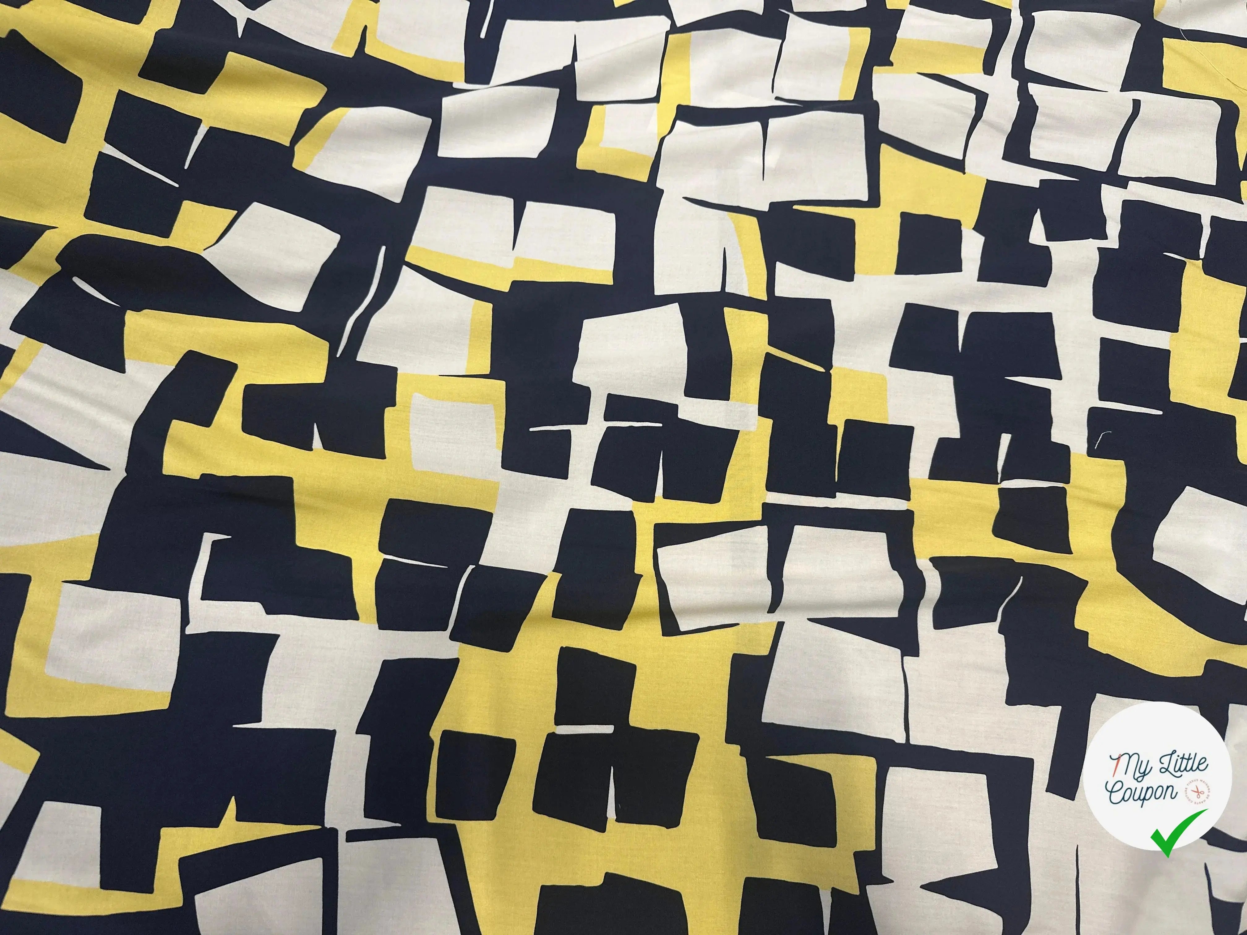 VISCOSE GÉOMETRIE IMPARFAITE DE BLEU & JAUNE - My Little Coupon