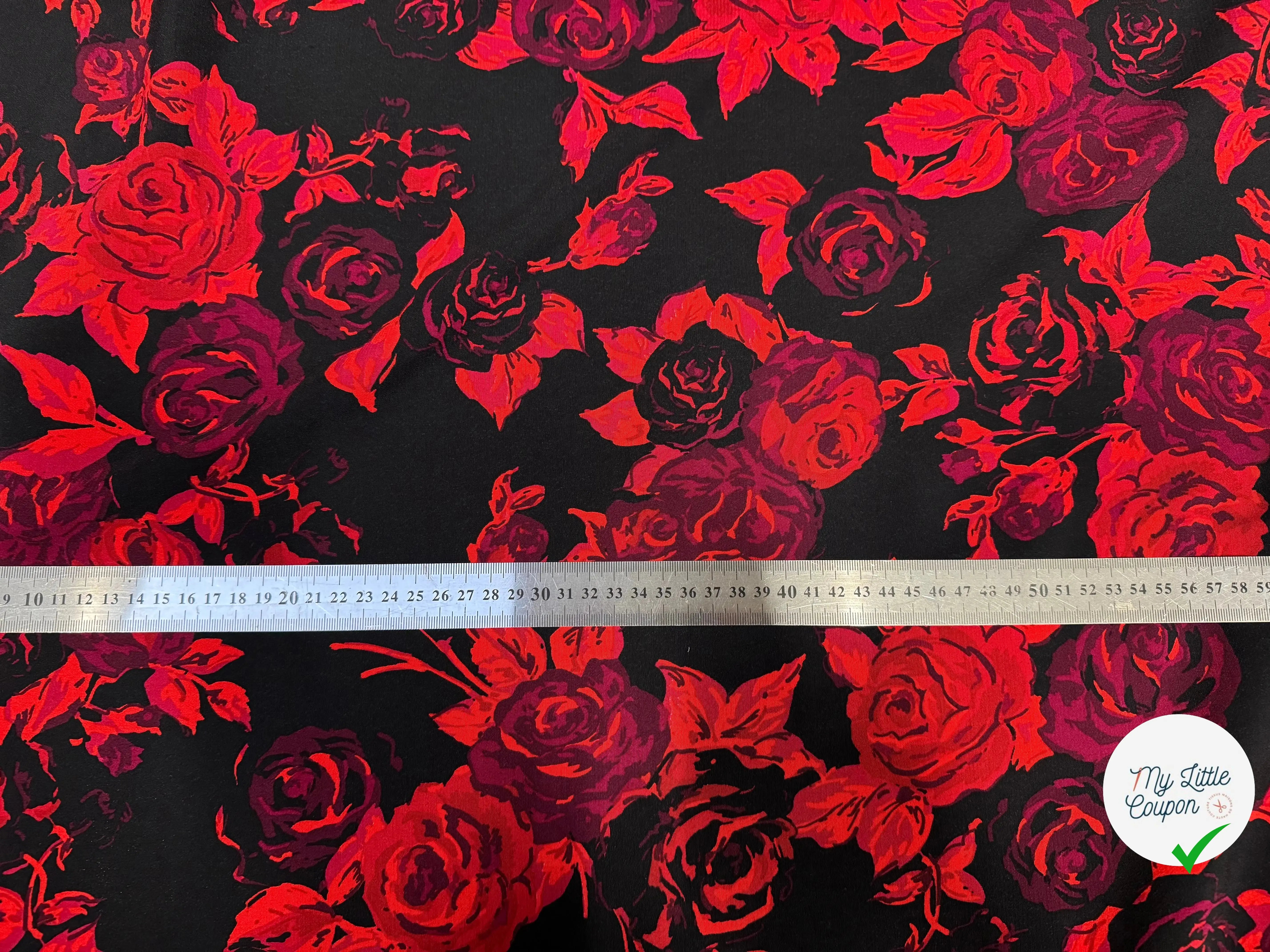 VISCOSE IMPRIMÉE FLEURIE ROSE ET ROUGE - My Little Coupon