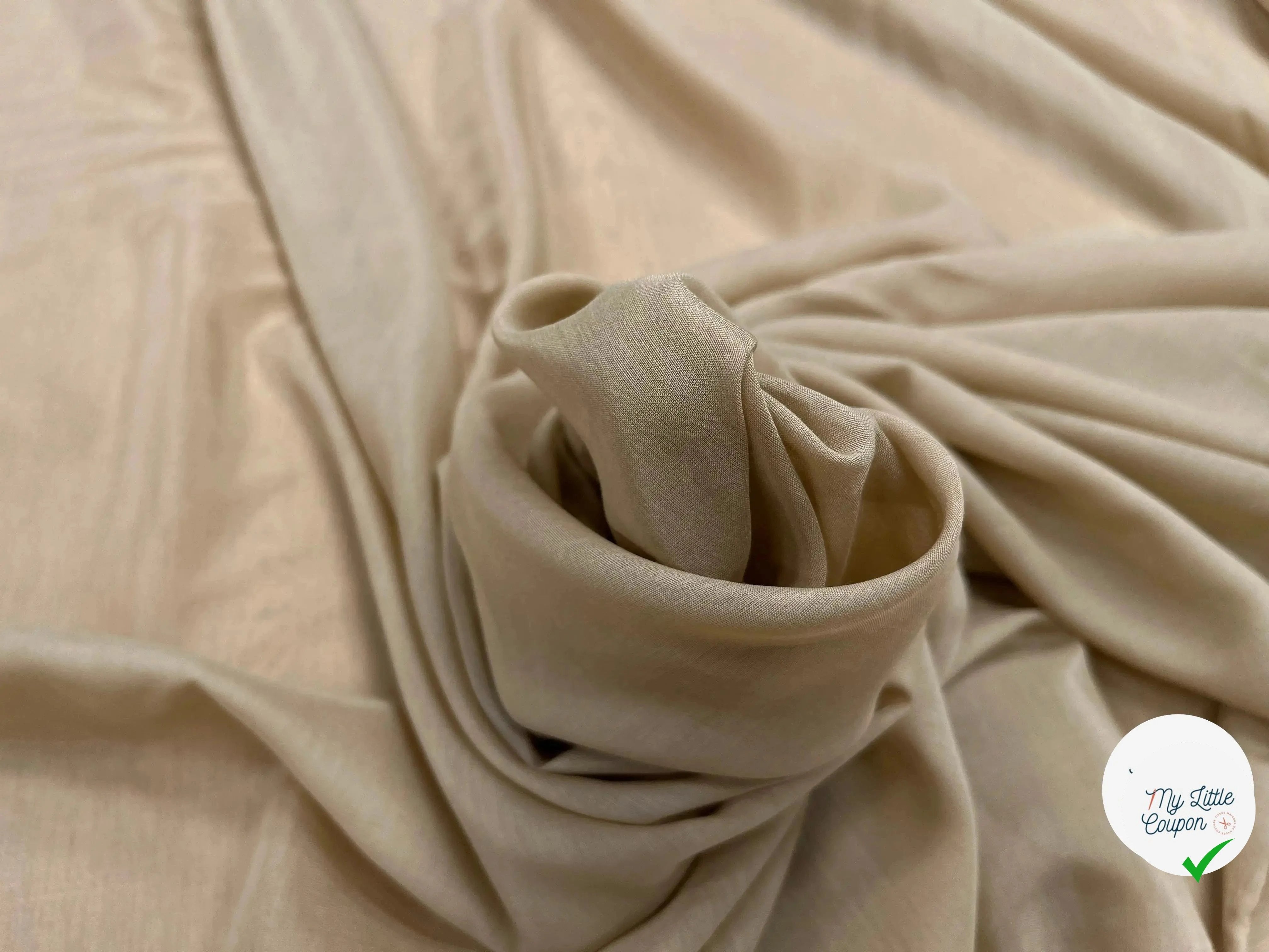 VOILE DE SOIE BEIGE CAMEL TRANSPARENT - My Little Coupon