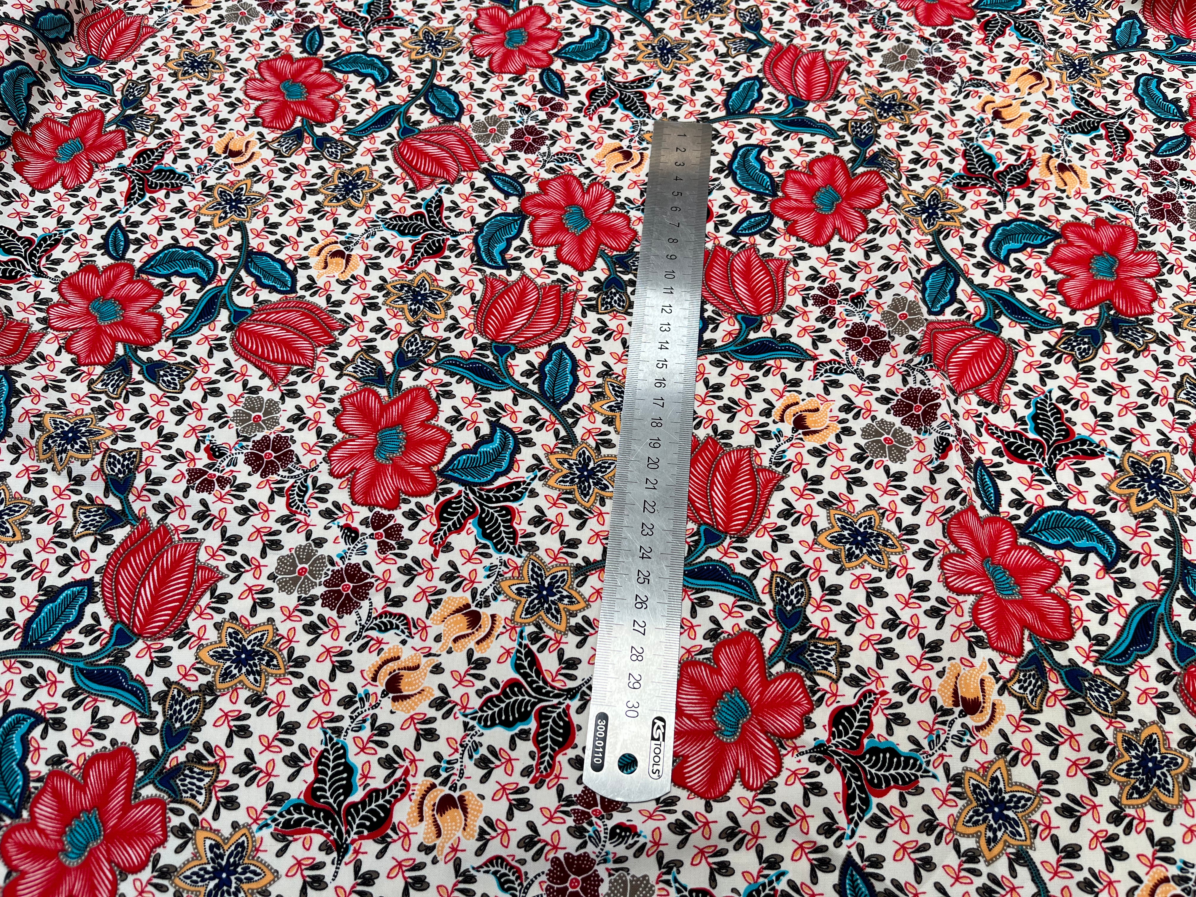 WOOLPEACH GROSSE FLEUR ROUGE FOND BEIGE - My Little Coupon