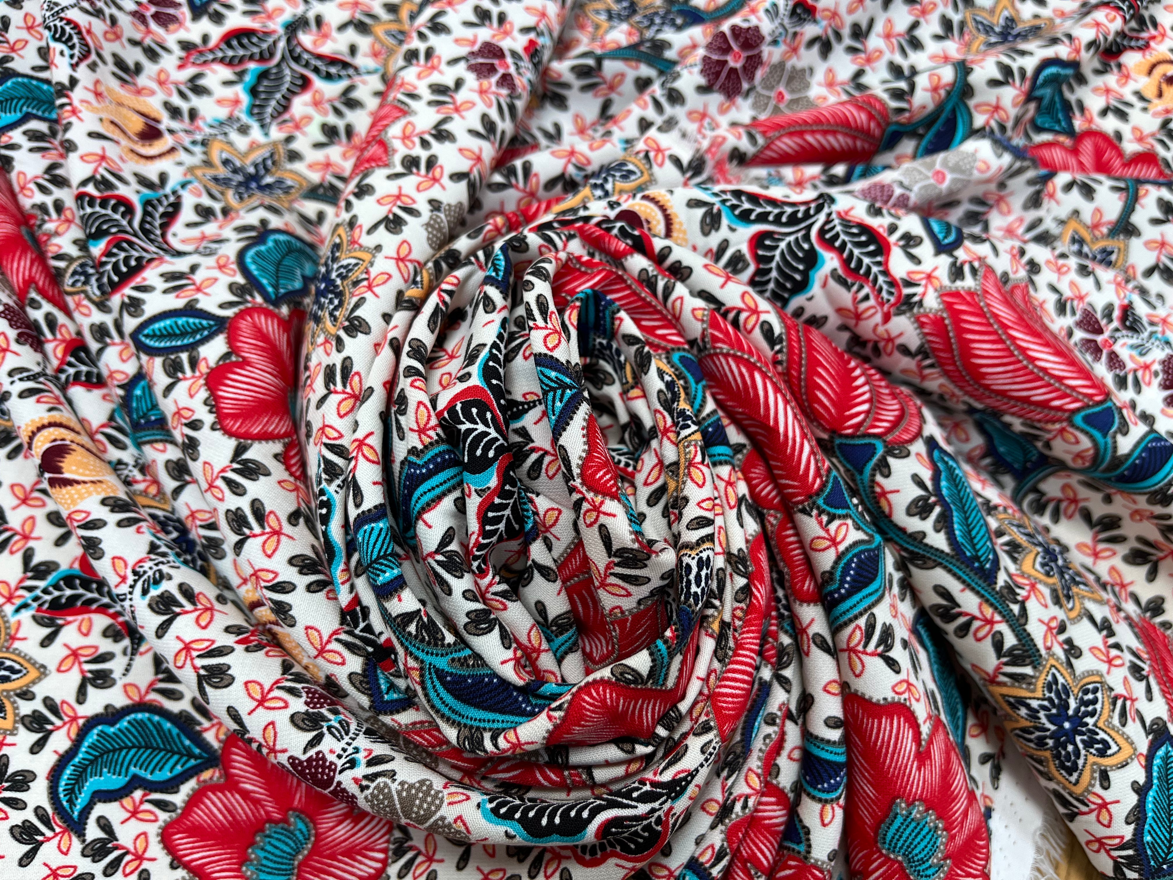 WOOLPEACH GROSSE FLEUR ROUGE FOND BEIGE - My Little Coupon