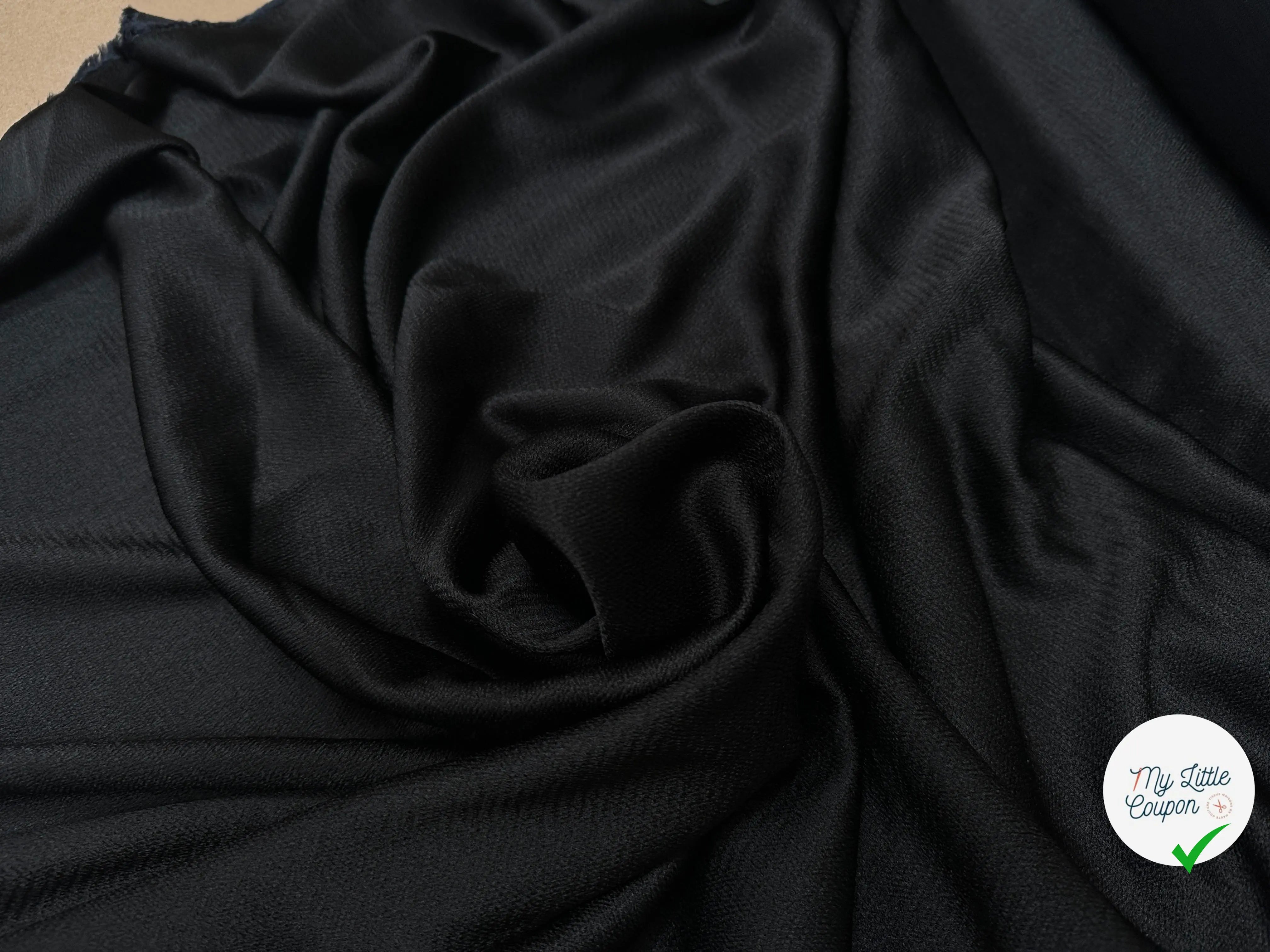 ( chute)CREPE SATIN VISCOSE TEXTURÉE NOIR DE REVE - My Little Coupon