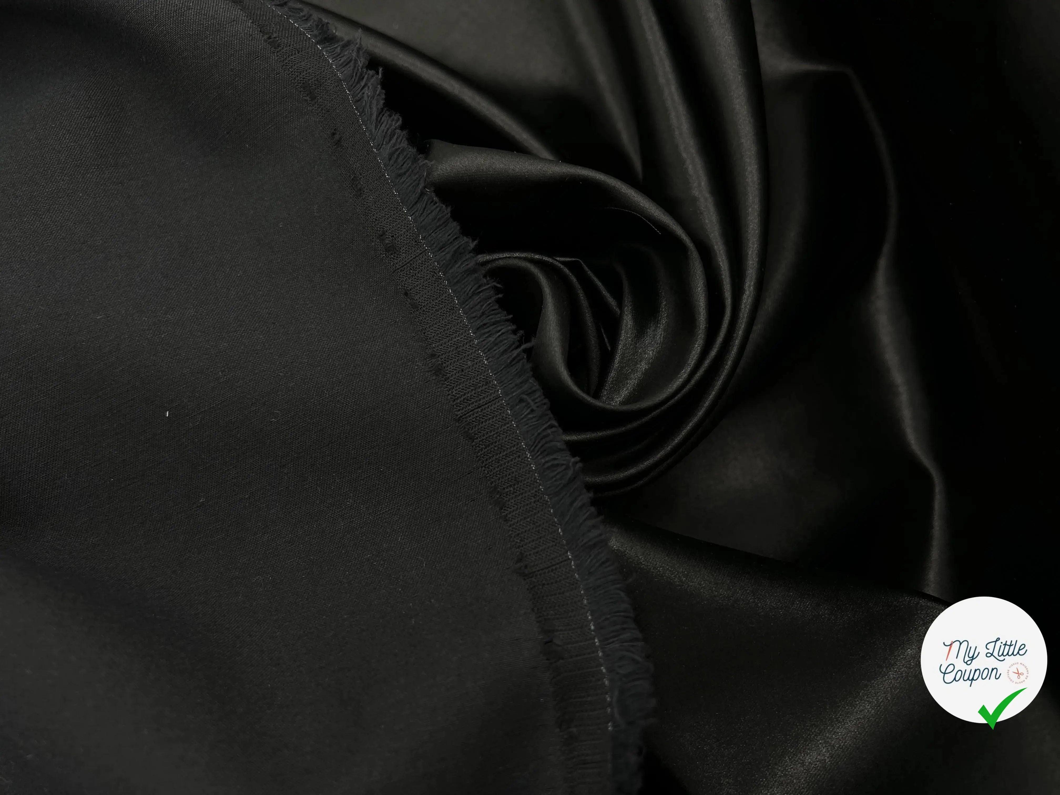 SATIN CUIR COUTURE NOIR - My Little Coupon - tissu - coudre