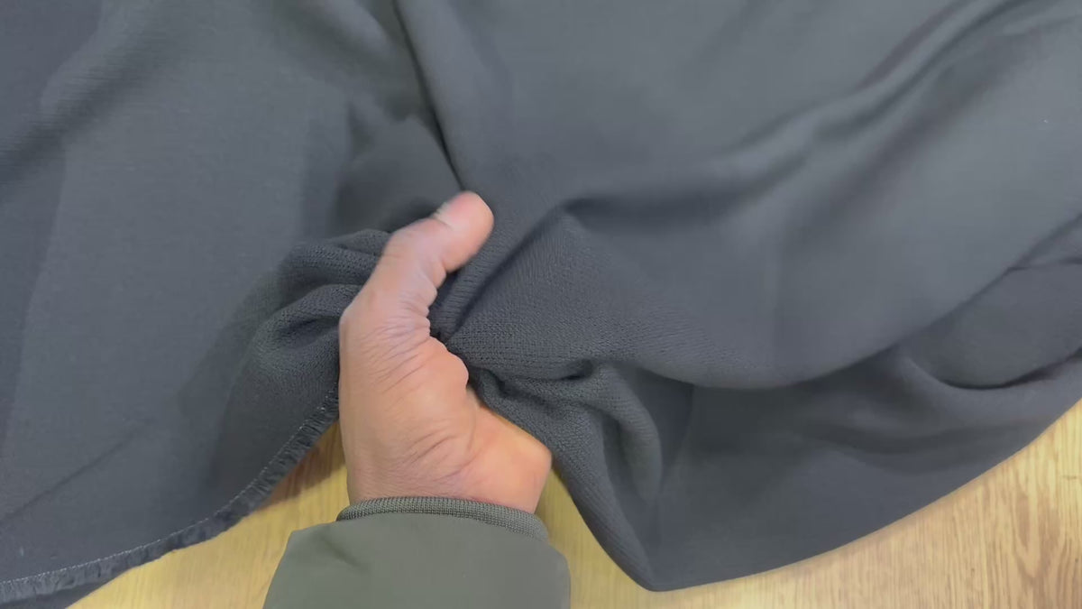 Vidéo du tissu crêpe lourd polyviscose laine noir