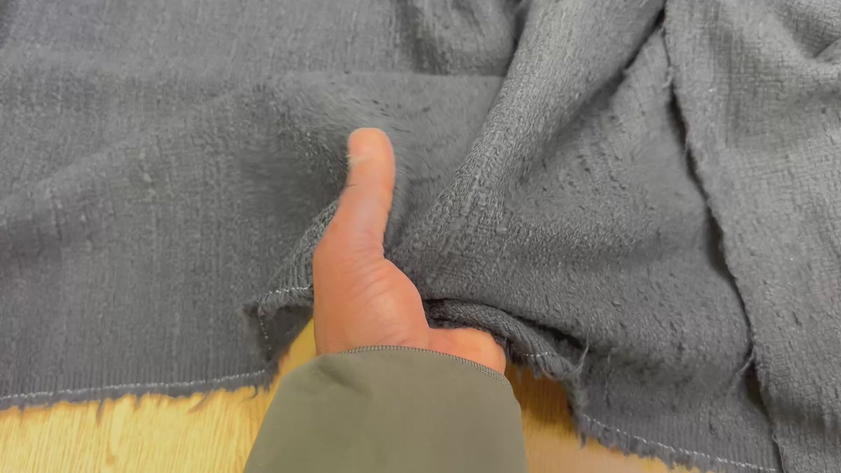 Vidéo du tissu tweed de coton mi-saison noir
